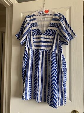 Old navy blue and white summer dress